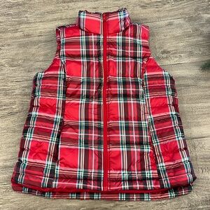 Lands End Plaid puffer vest